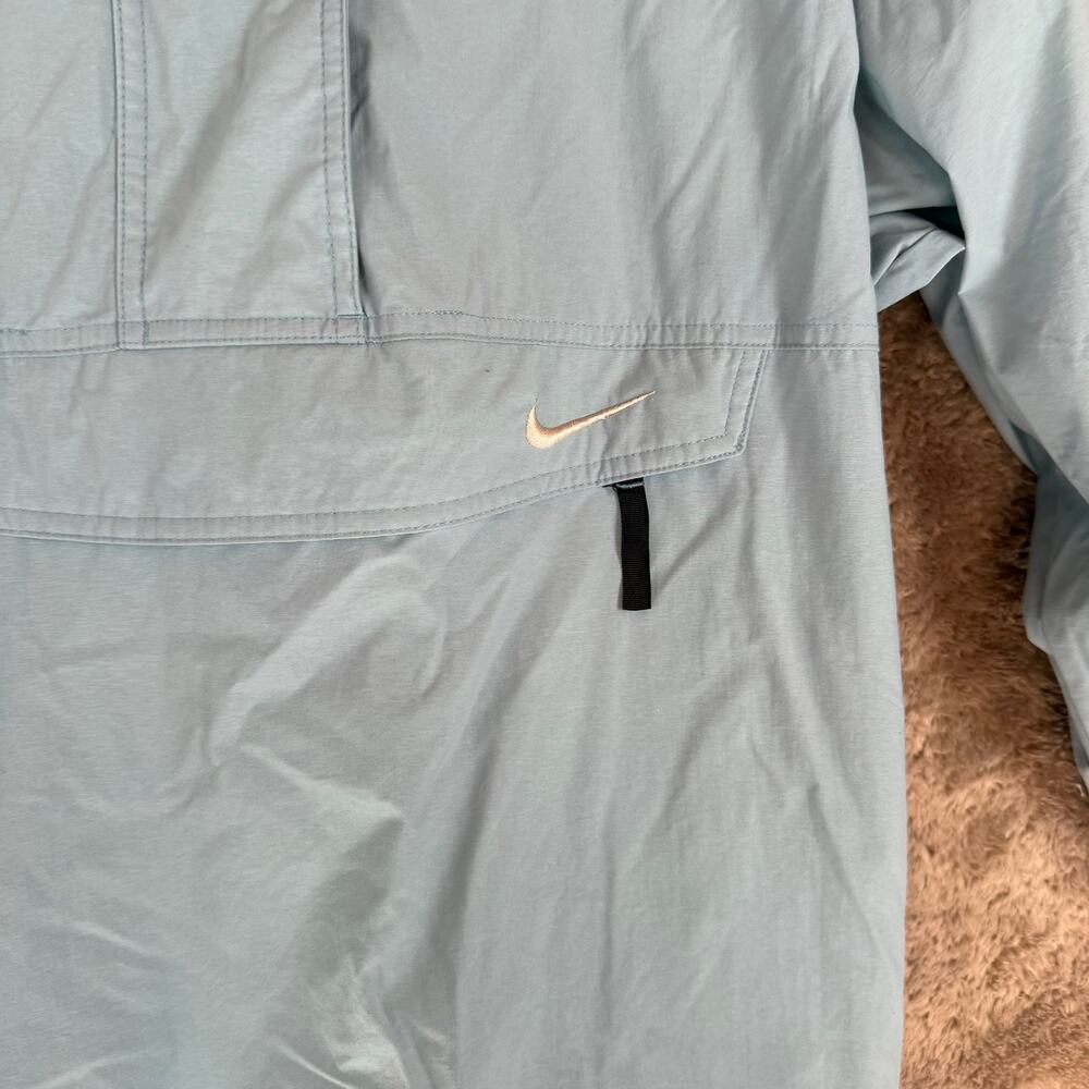 Vintage 90s Y2K Nike Blue Anorak 1/2 Zip Snap Windbreaker Jacket Swoosh S 4-6 - Picture 7 of 12